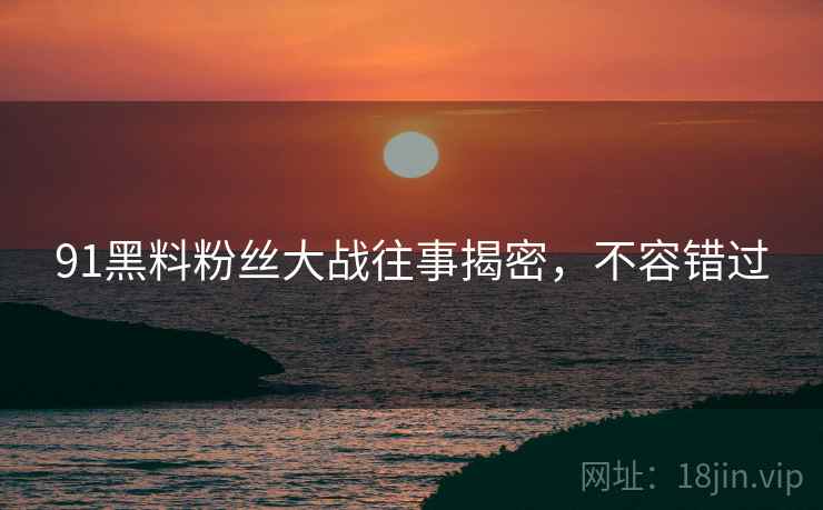 91黑料粉丝大战往事揭密，不容错过